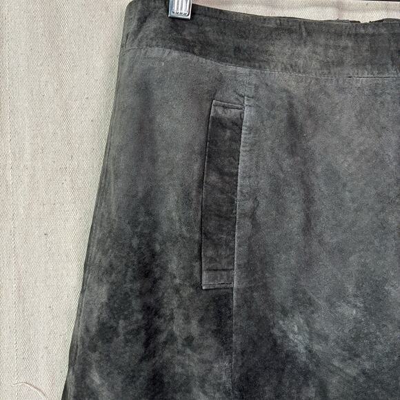 Kut From The Kloth Womens Boho Rocker Suede Leather Mini Skirt Size 8 Charcoal - Picture 7 of 9